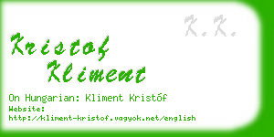 kristof kliment business card